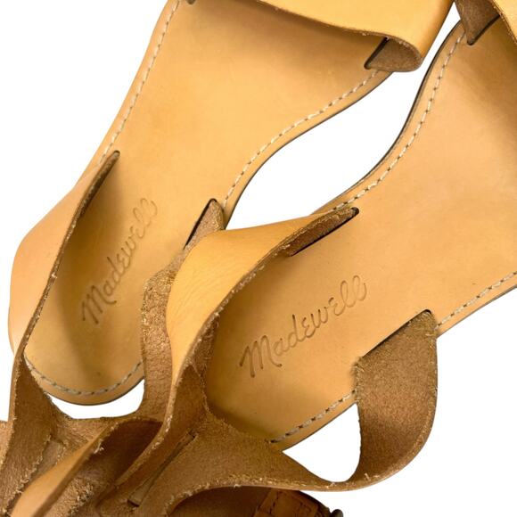 MADEWELL The Boardwalk Tan Leather Ankle Strap Sandal Women’s Size 8 - Picture 9 of 13
